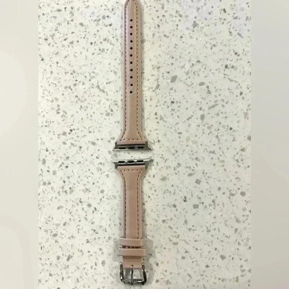 Sleek Pink Leather Watch Band - Picture 1 of 4